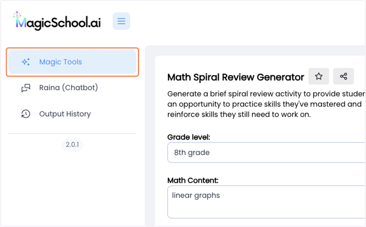 Click on Magic Tools to go back to the home page