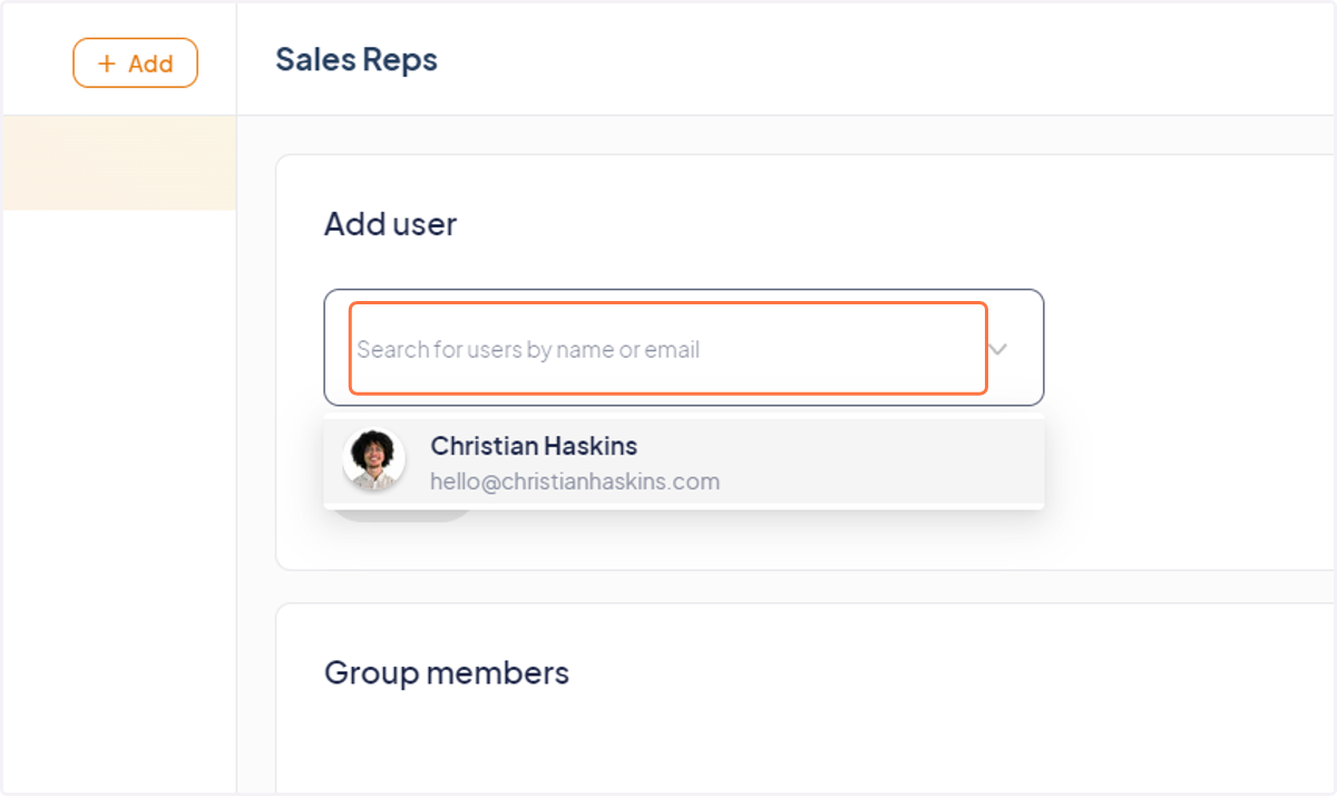 Select one of your sales reps