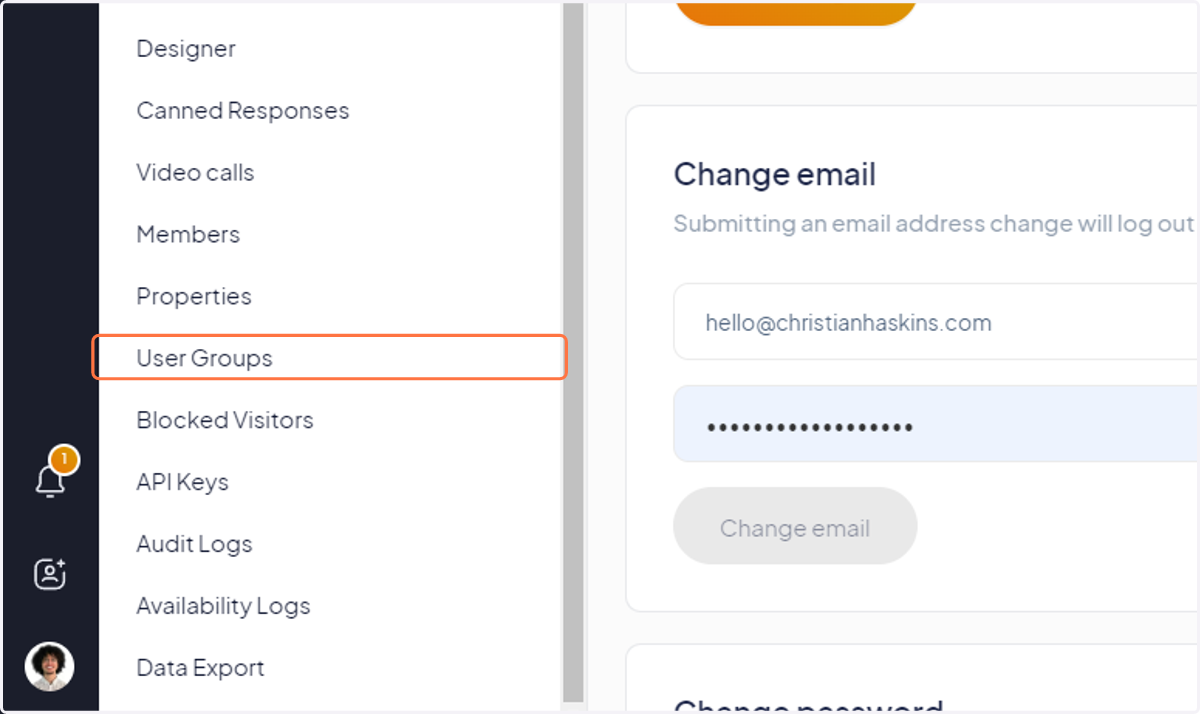 Click "User Groups"