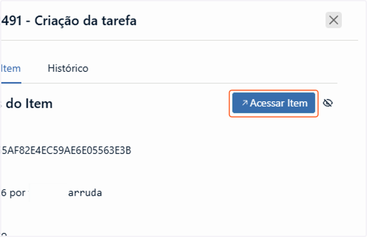 Clique no botão Acessar Item