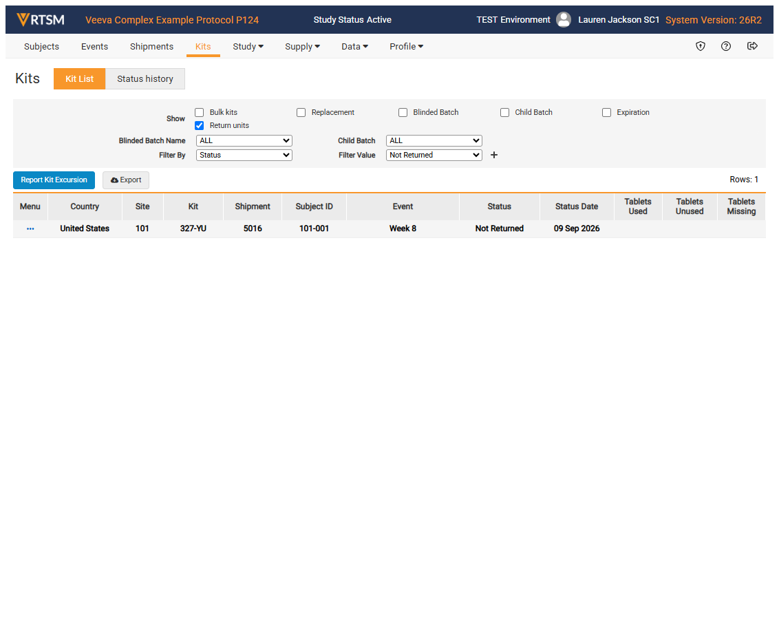 The Not Returned status now displays