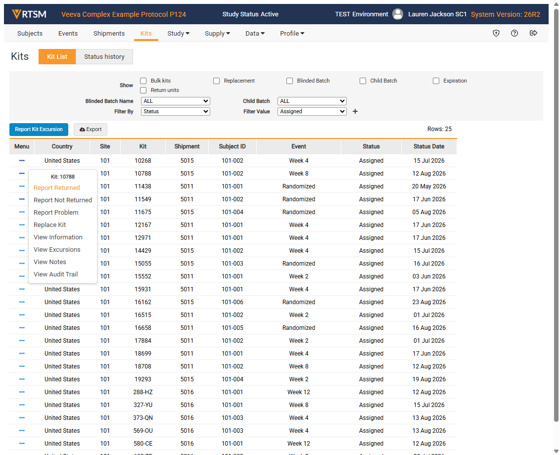 A. Click on Task Menu B. Click on Report Returned