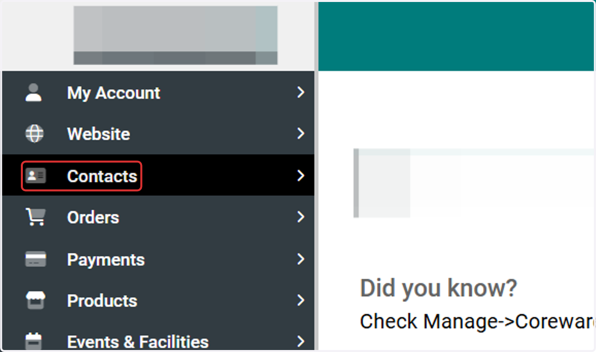 Click on Contacts
