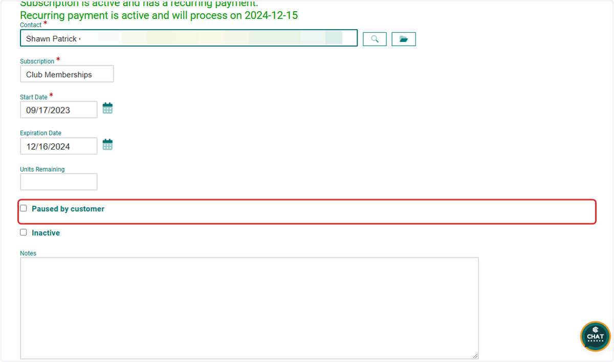 Click on Paused by customer