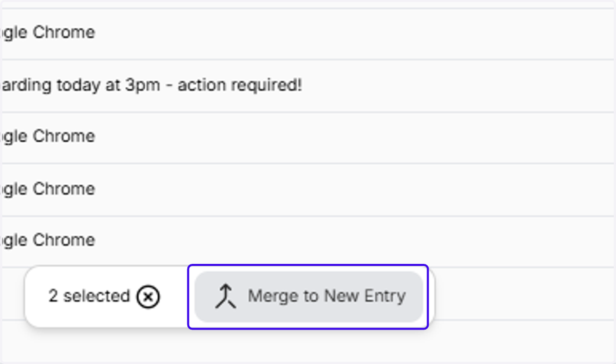 Once the threads you want to move out are selected, go ahead and click "Merge to New Entry"