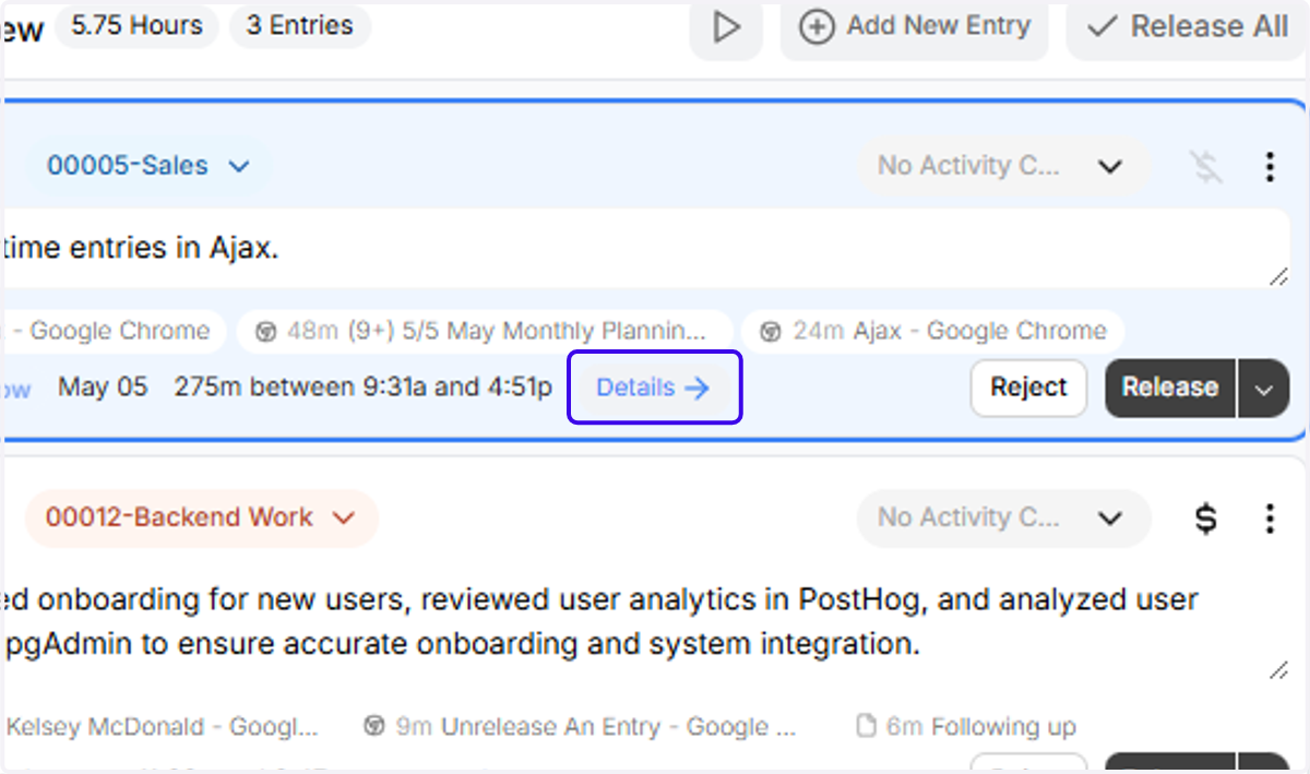 Click on "Details"