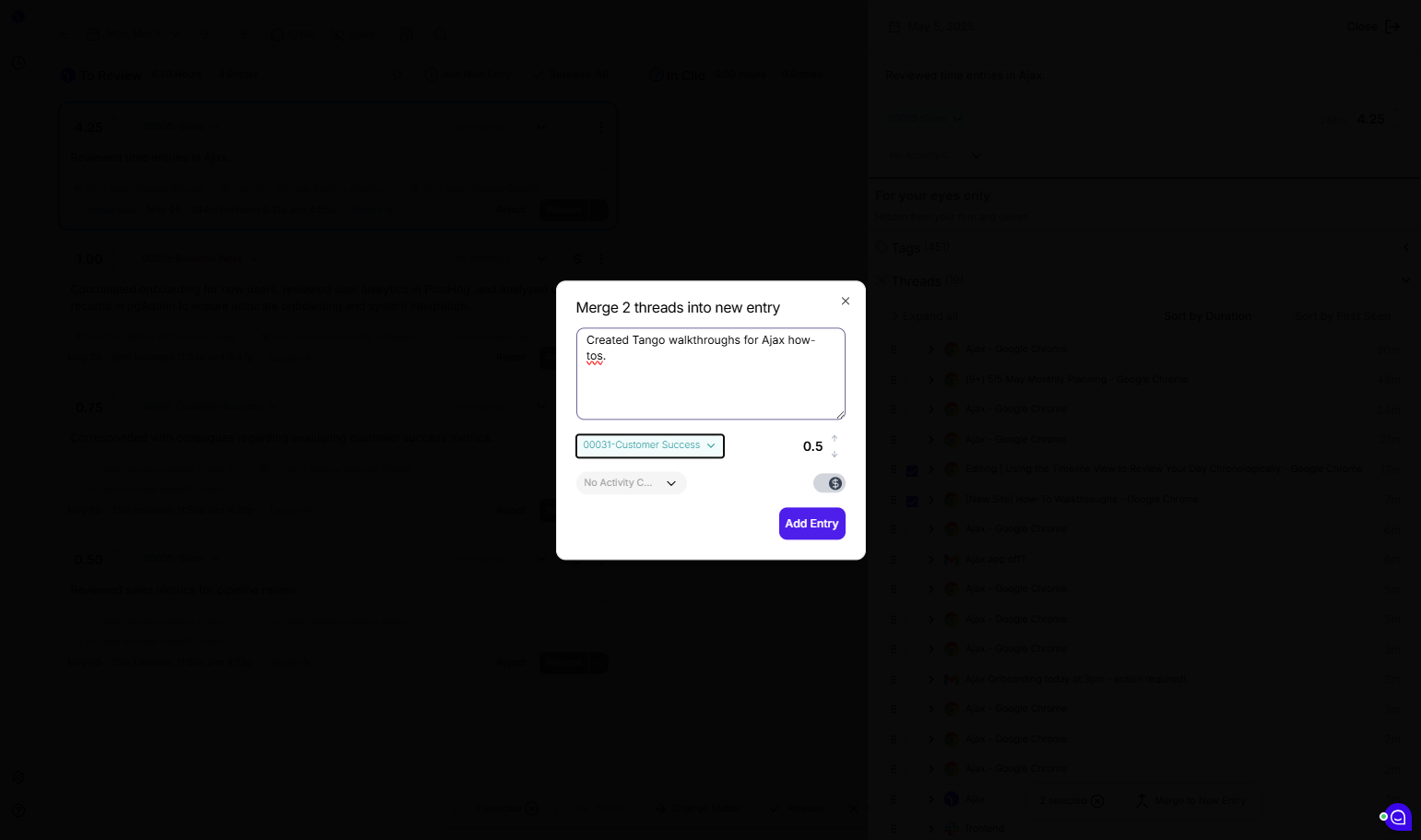 Click on "Add Entry" to create this new entry