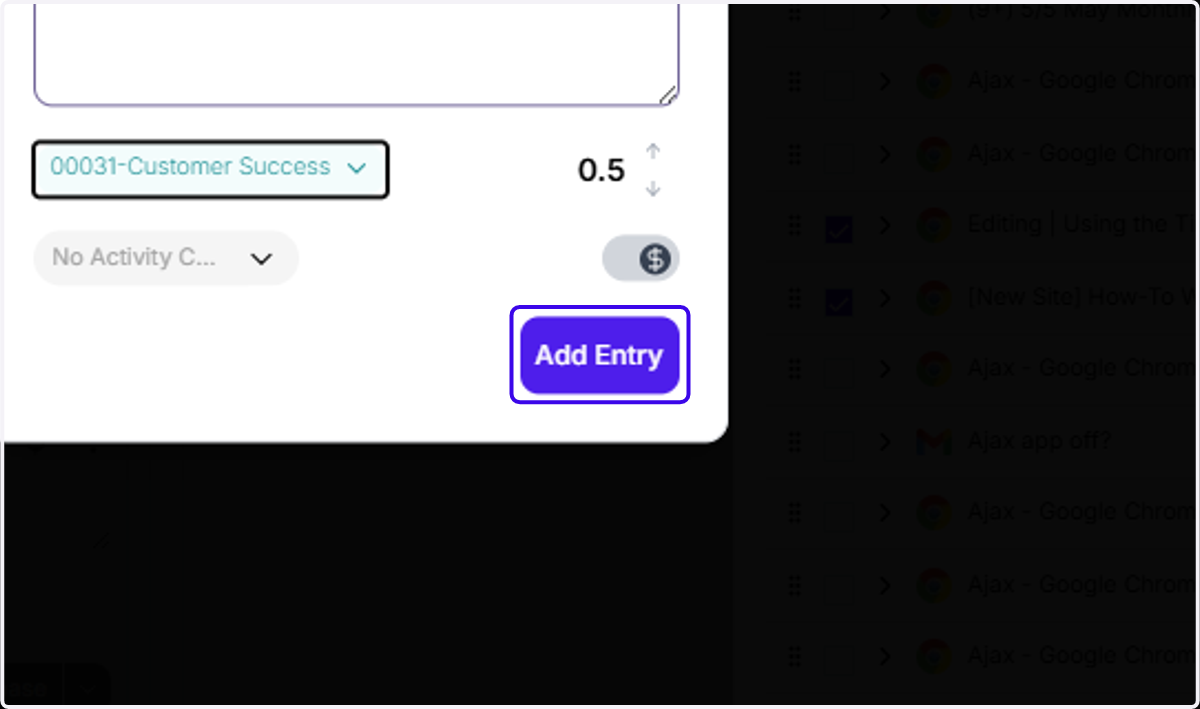 Click on "Add Entry" to create this new entry