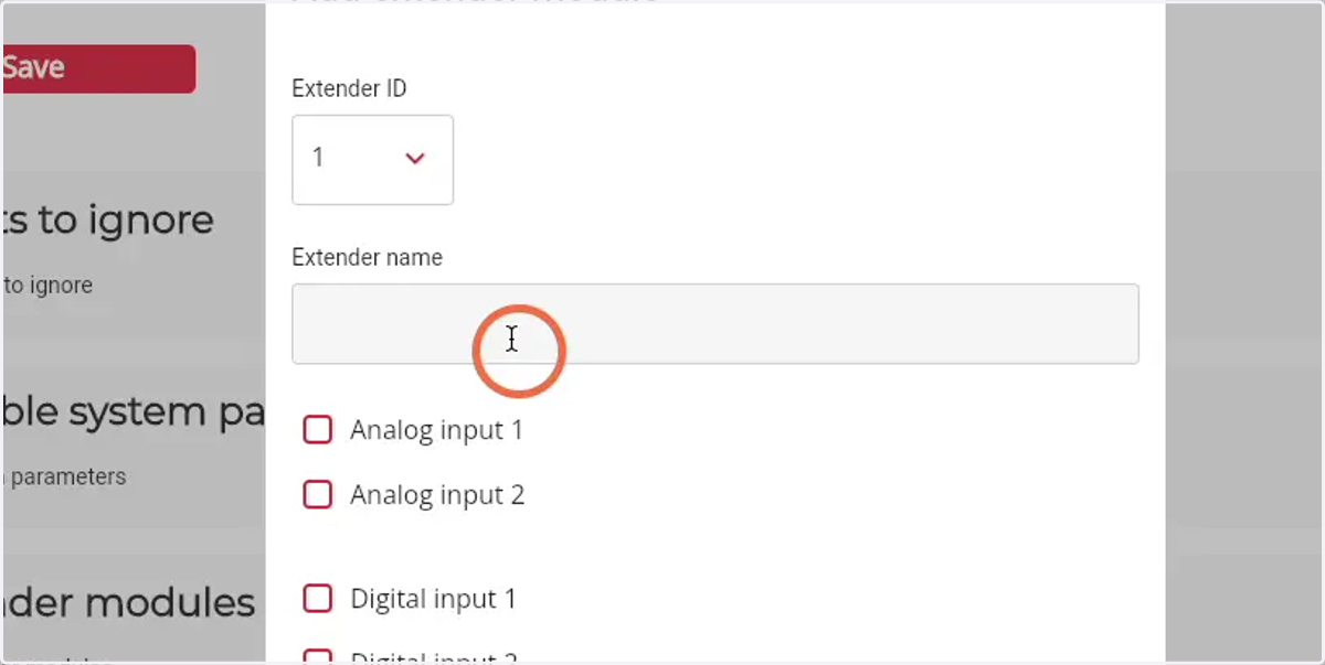 Enter the name of the extender
