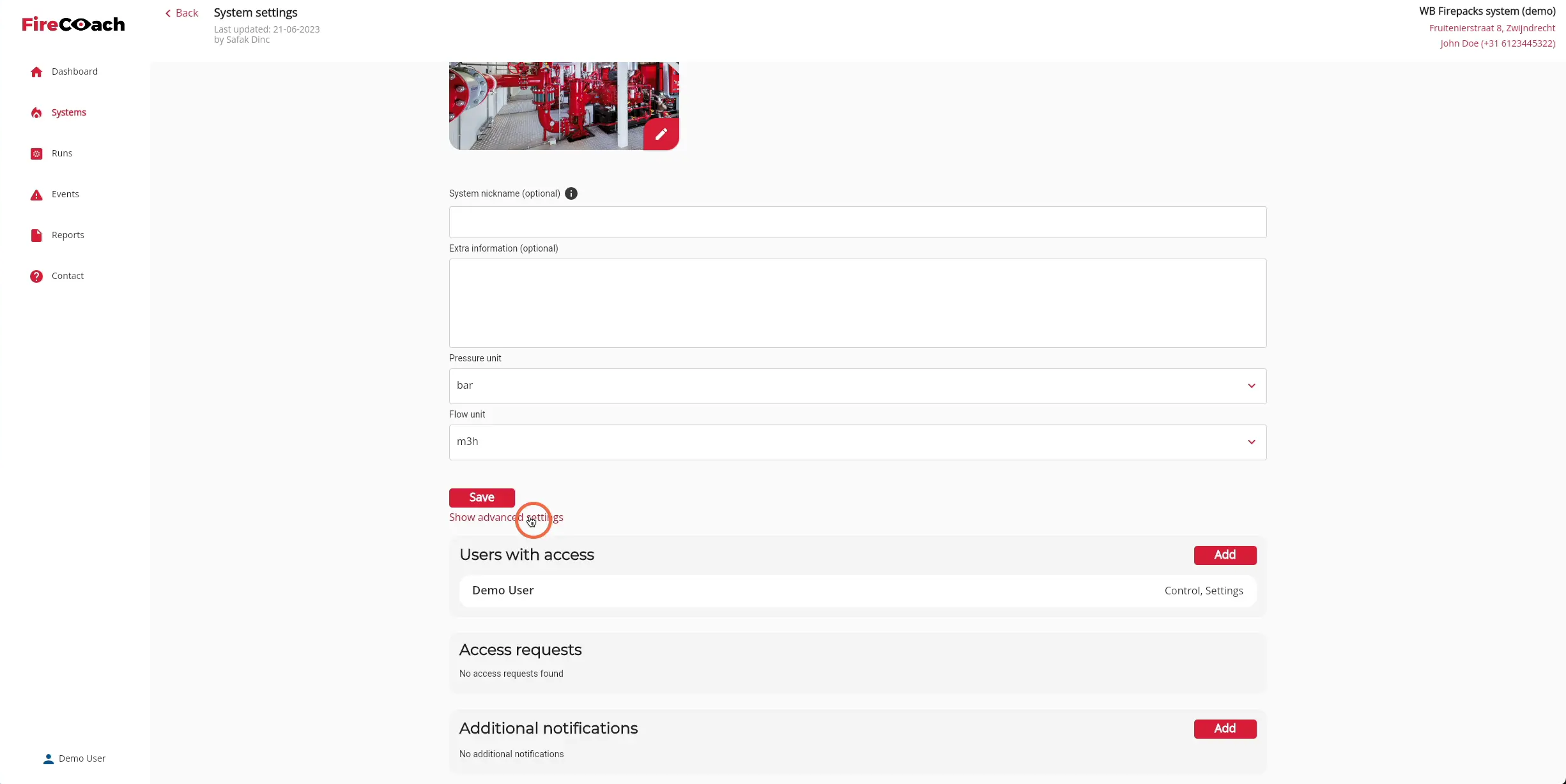 Click on 'Show advanced settings'