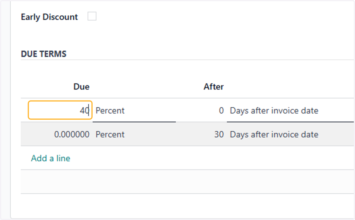 Change first line to desired percent. For example, 40%