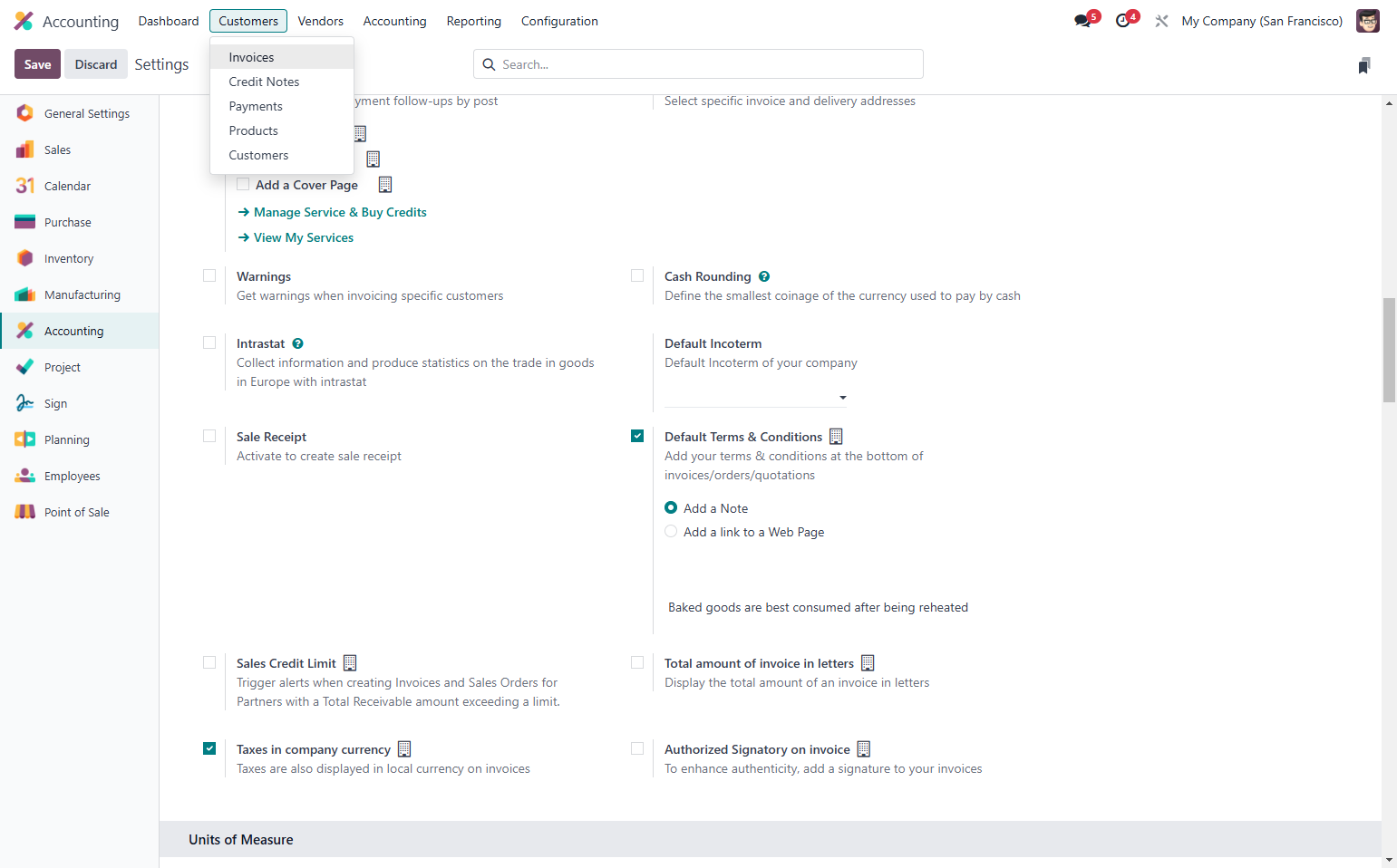 Click on Invoices