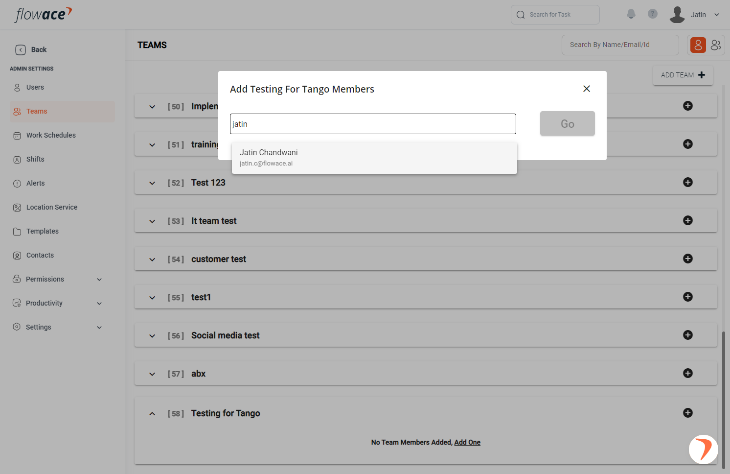 Select the member's name from the drop down