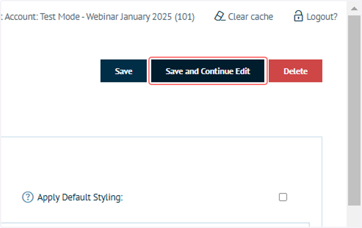 Click on Save and Continue Edit