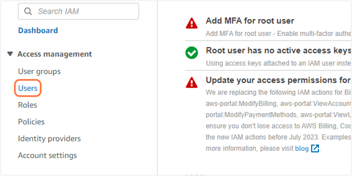 Click on Users