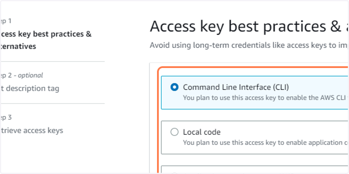 Select "CLI"