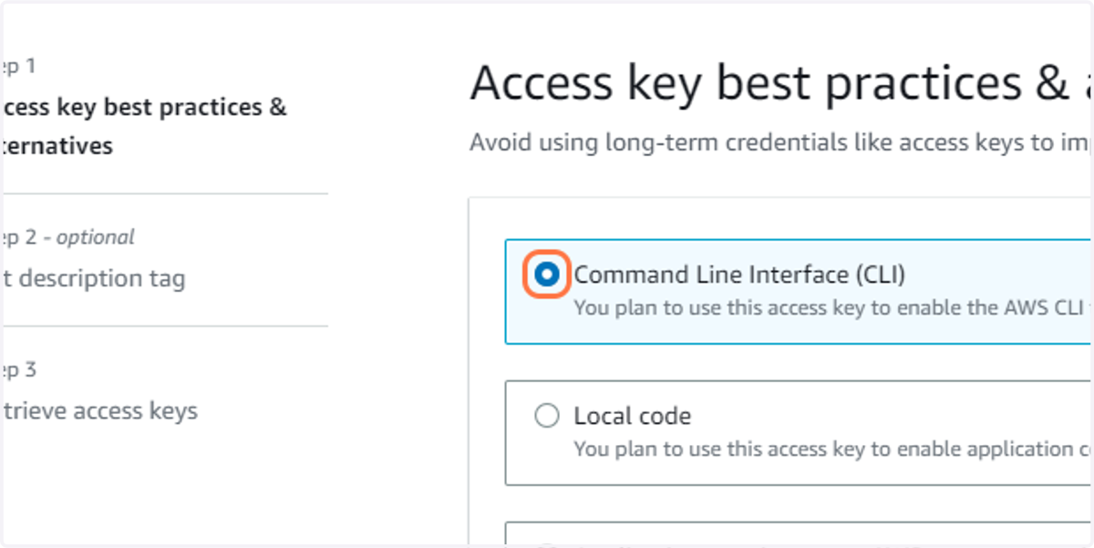 Select "CLI"