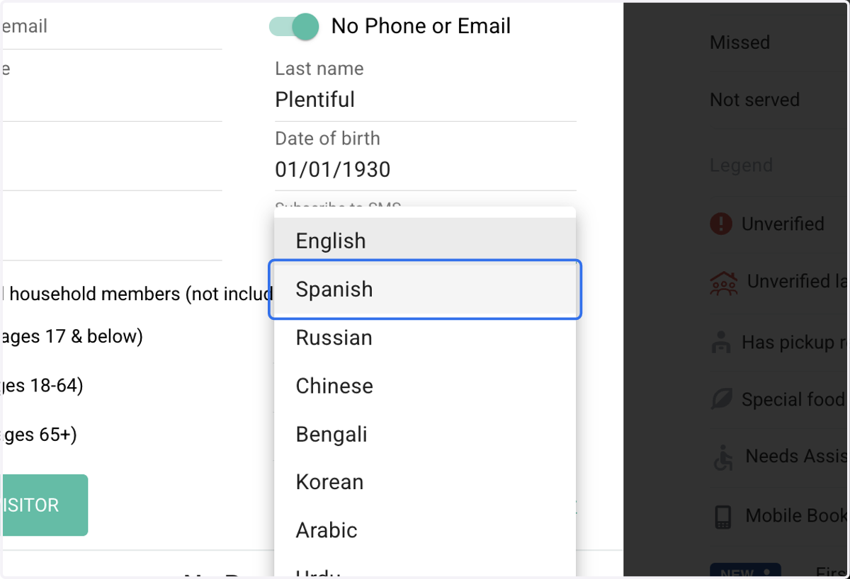 Plentiful is available in 9 languages. This will allow any messages you send to be automatically translated into the language you select. Select their preferred language here.
