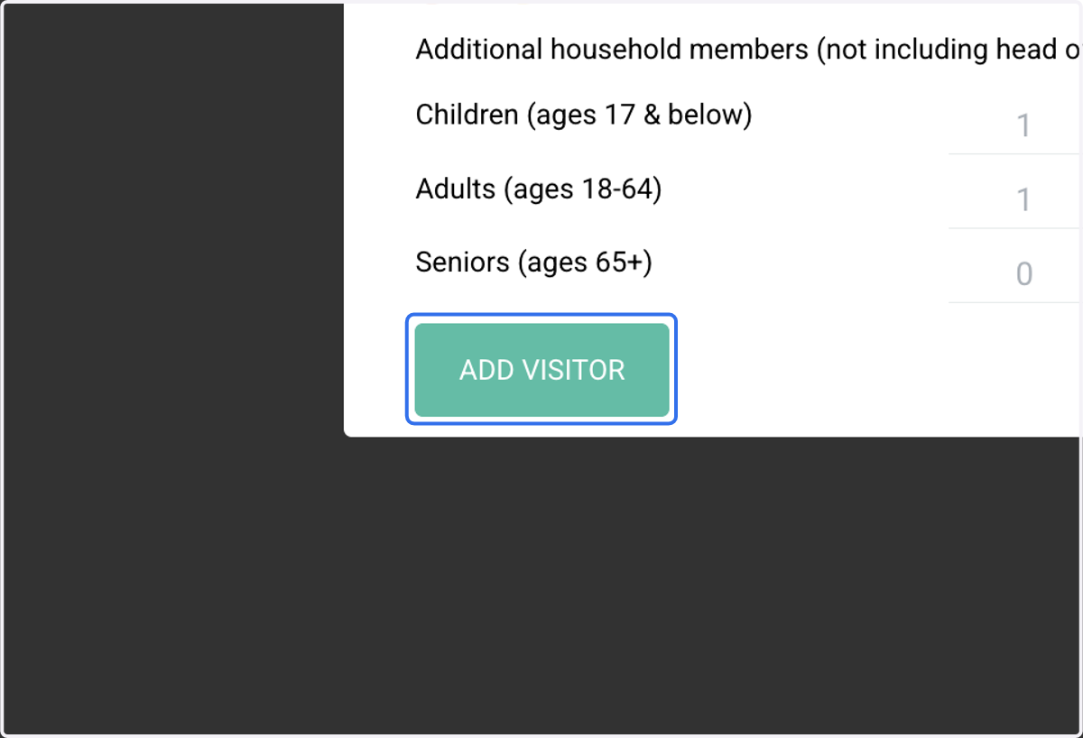 Click on ADD VISITOR