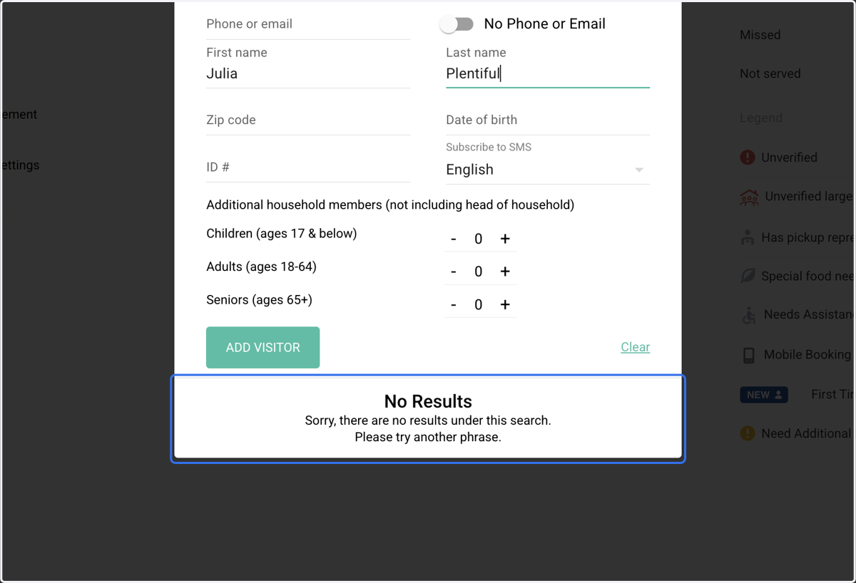 We see that there are no results, so that means this is a first time visitor. Click on No Results…