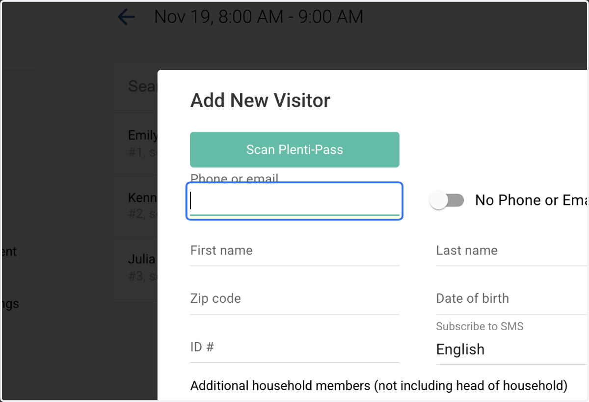 Enter their phone number. Click above to continue.
