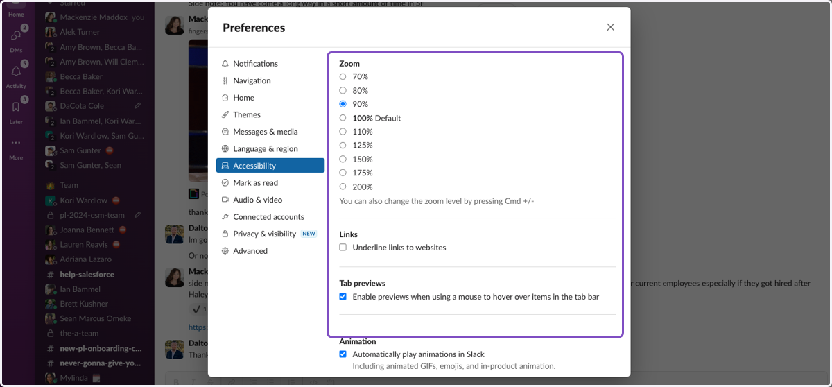 Customize all your Preferences