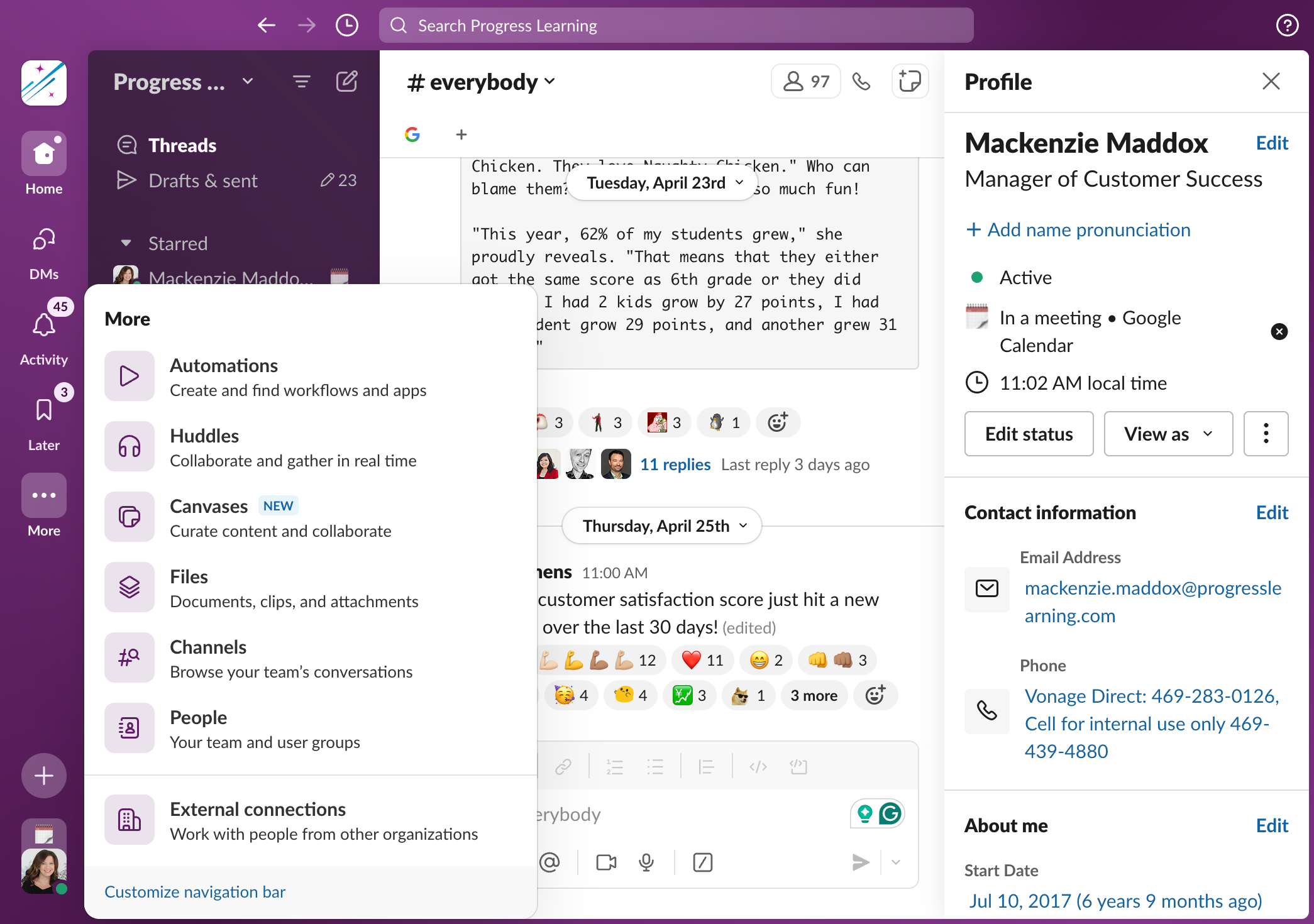 To Customize your Preferences, Settings, etc... Click on the "More" icon (3 dots) on the left-side navigation panel