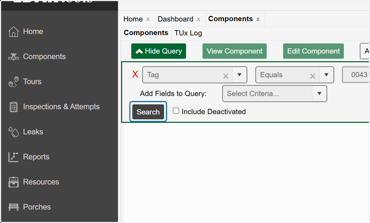 Once you have your query built, click on Search.