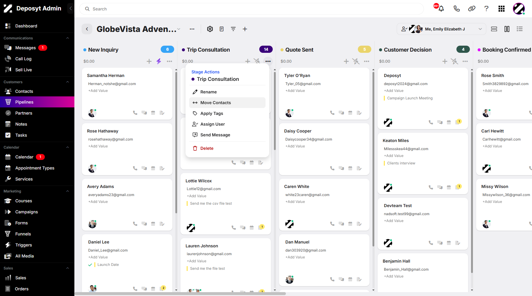 Step 6: A pop-up window will appear, allowing you to click Move Contacts.