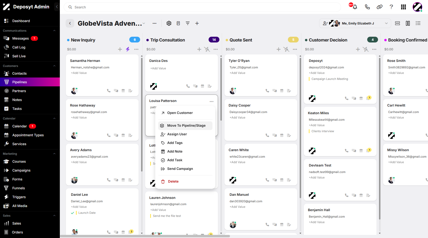 Step 3: A pop-up window will appear, click on Move To Pipeline/Stage to proceed.