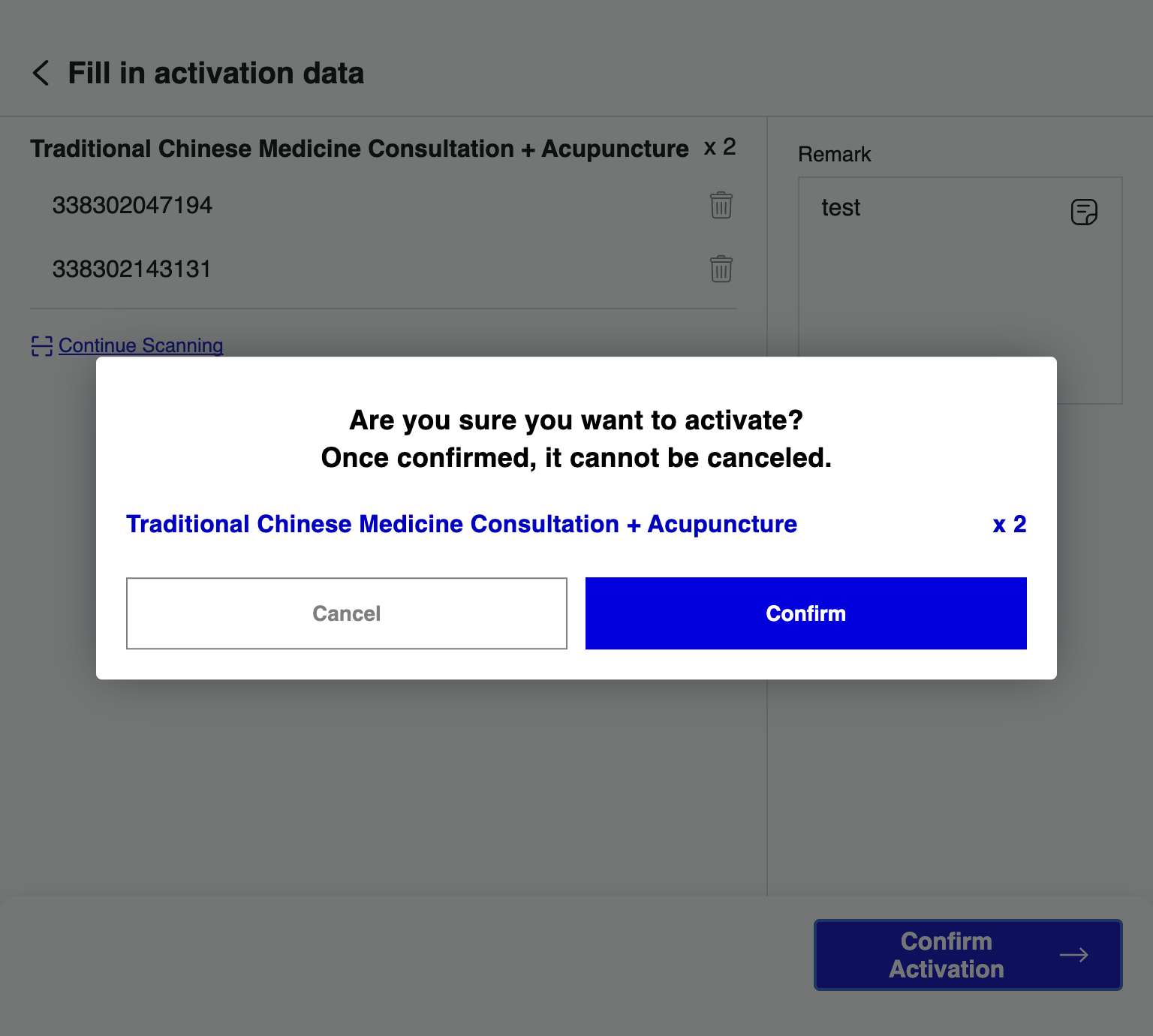 A. Check the Information B. Click on Confirm