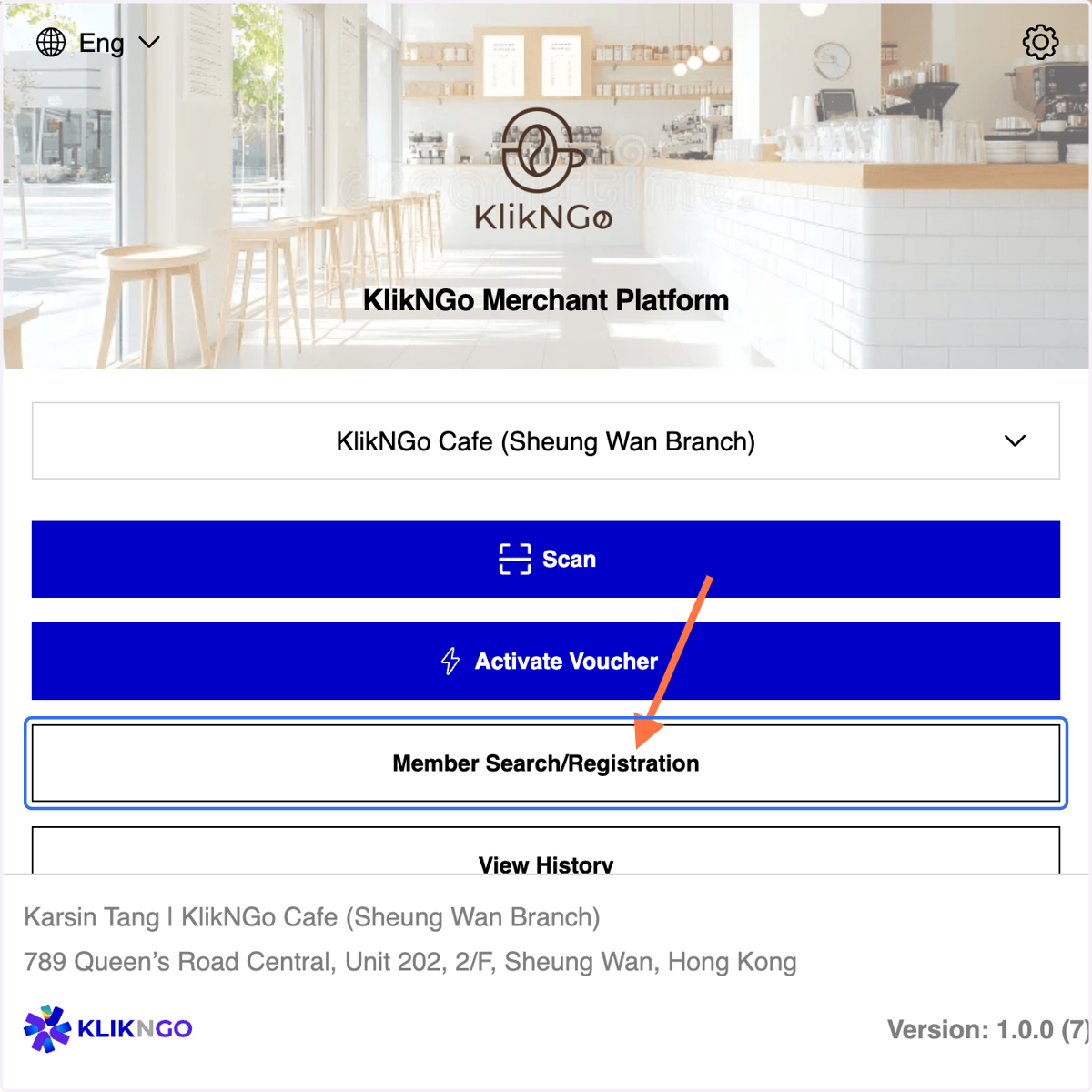Click on Member Search/Registration
