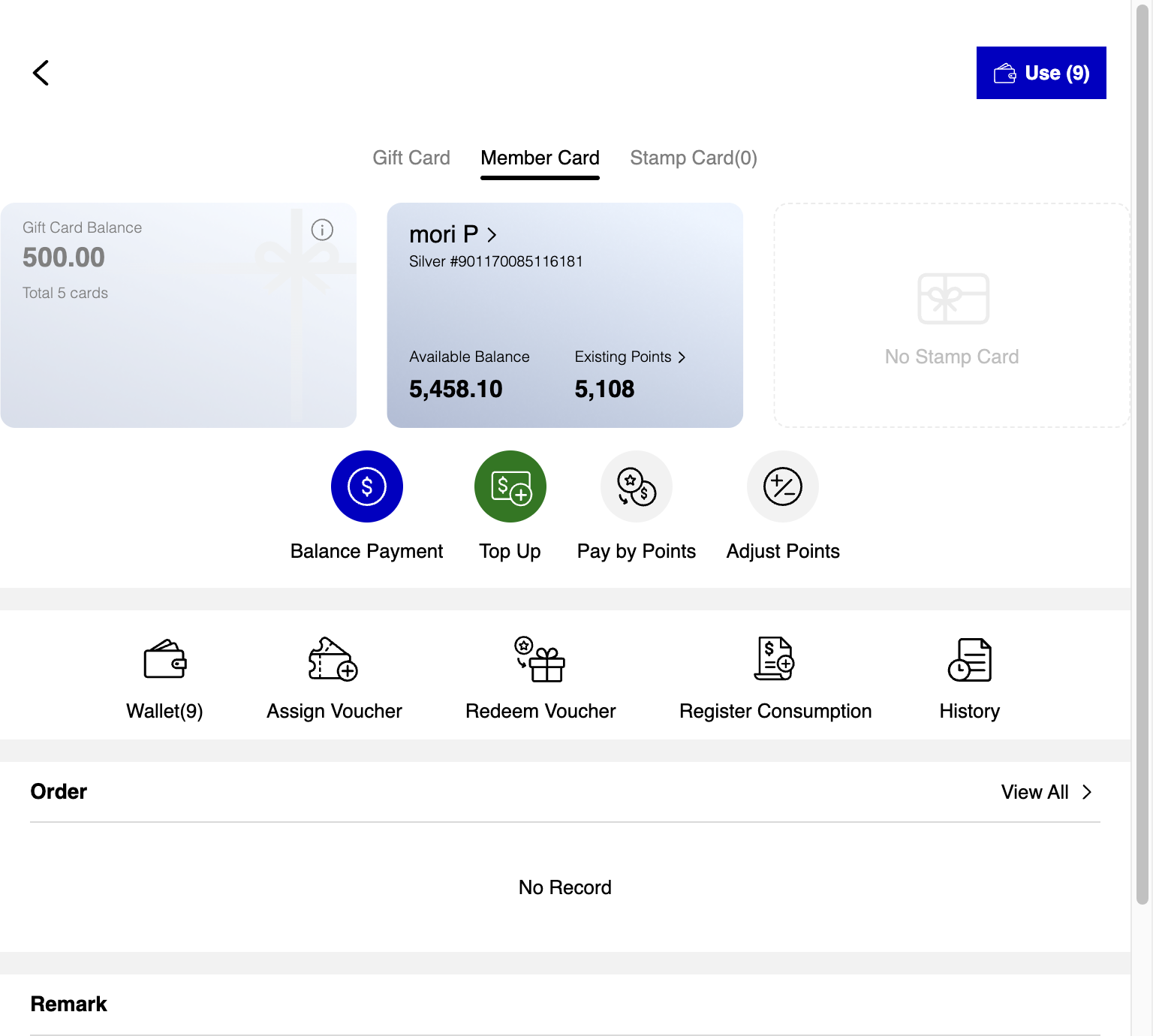 Click on Wallet