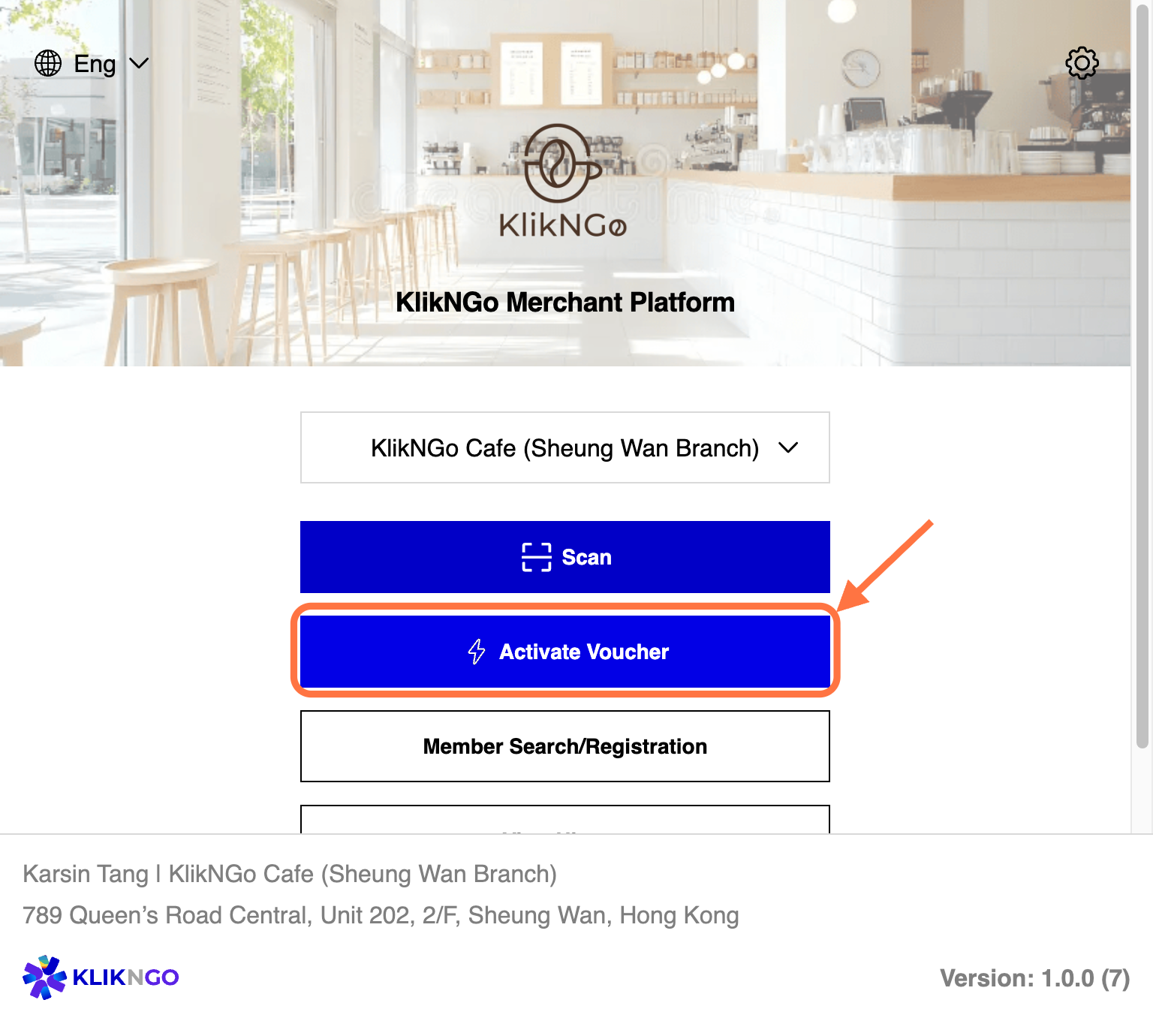 Click on Activate Voucher