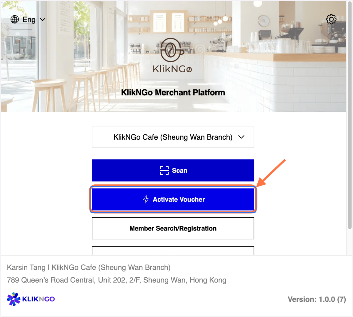 Click on Activate Voucher