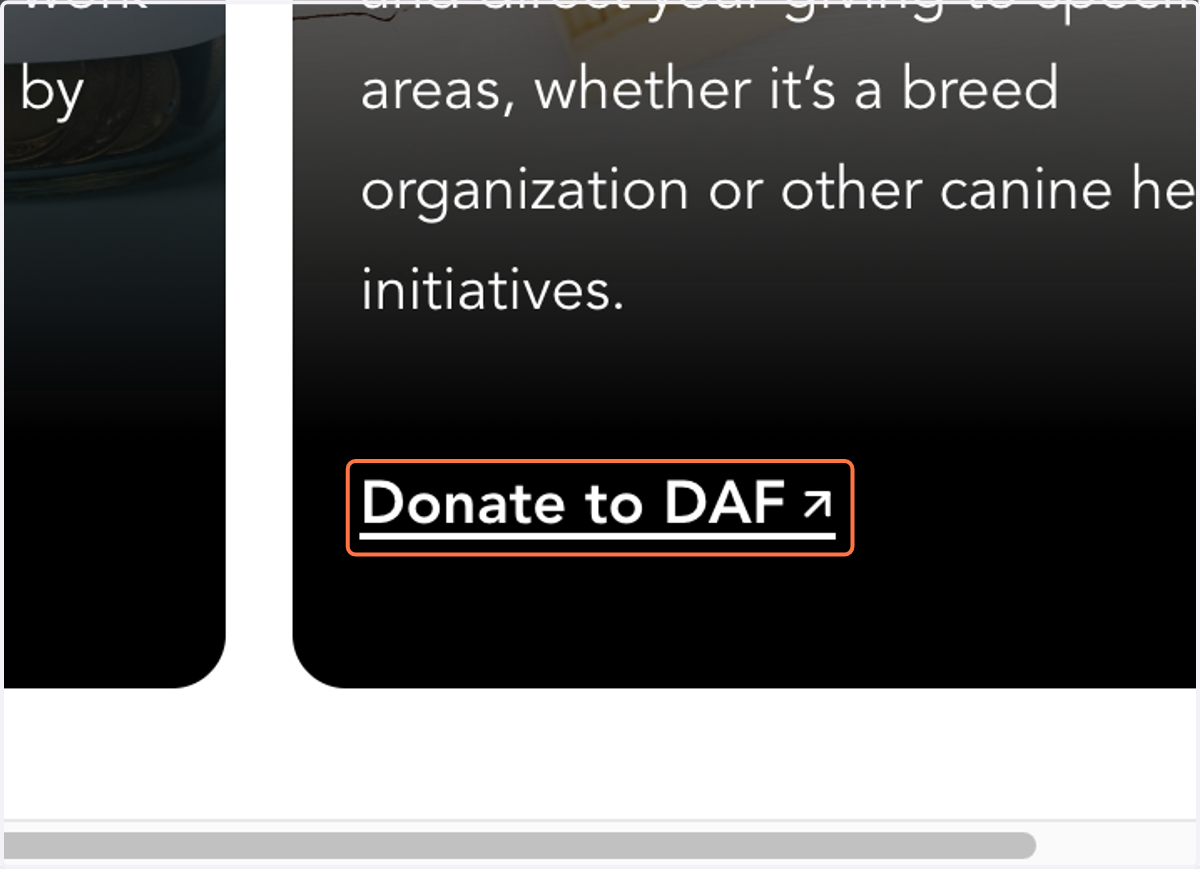 Click on Donate to DAF