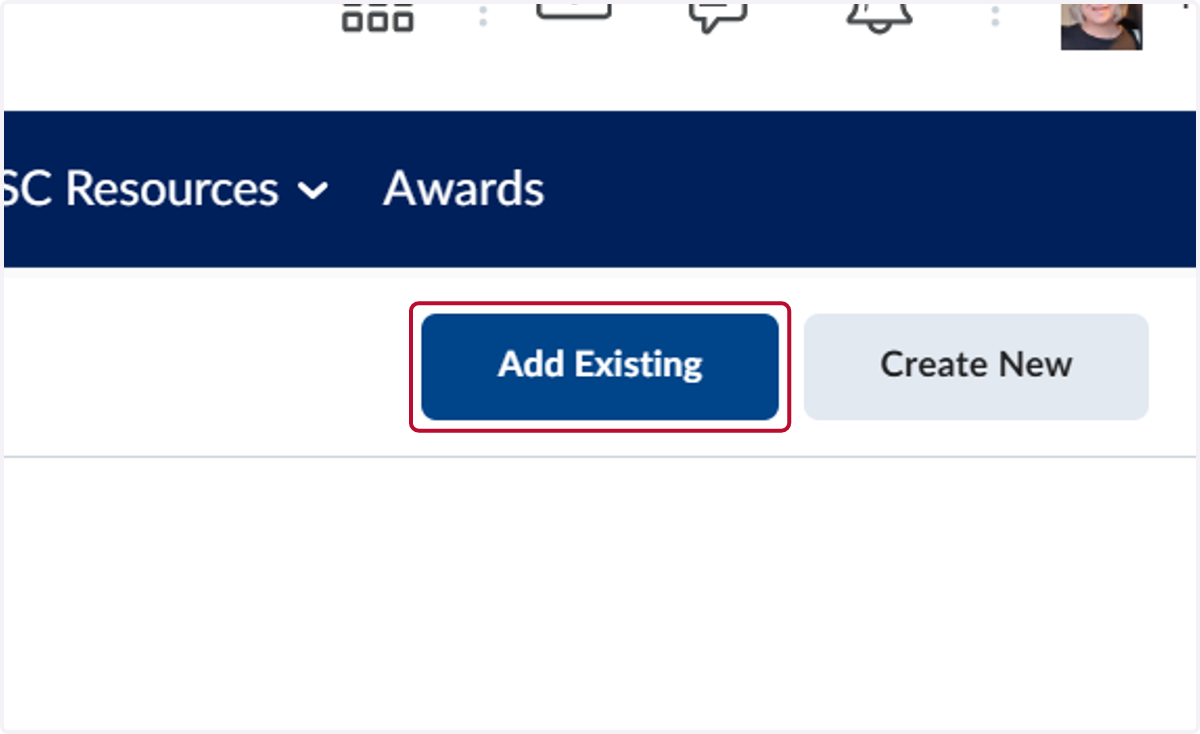 Click on Add Existing
