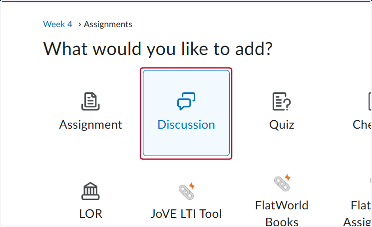 Click on Discussion