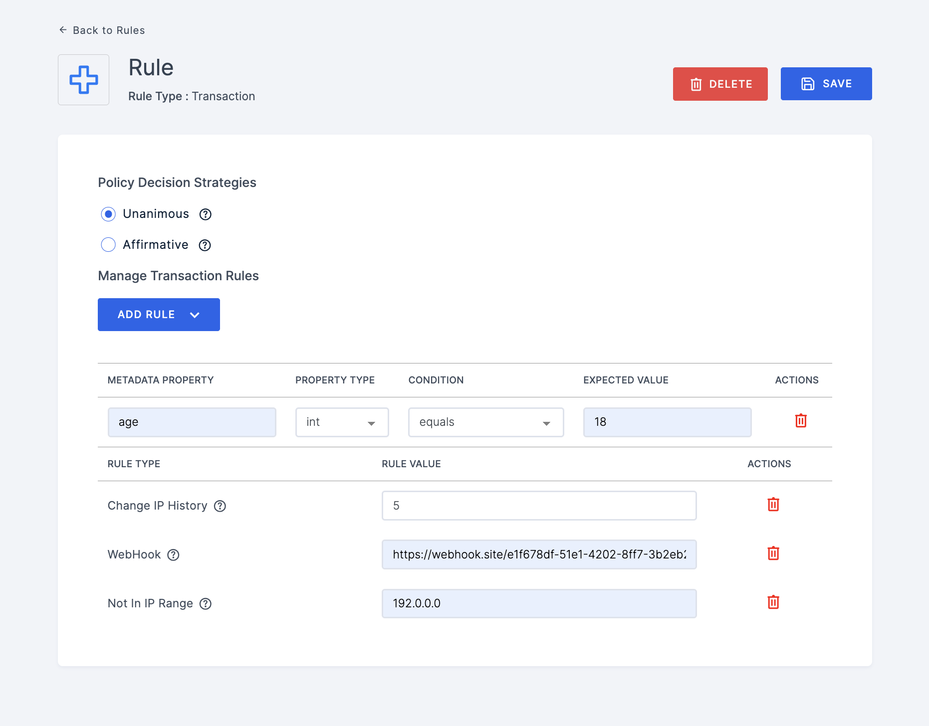 Rule Decision Strategies