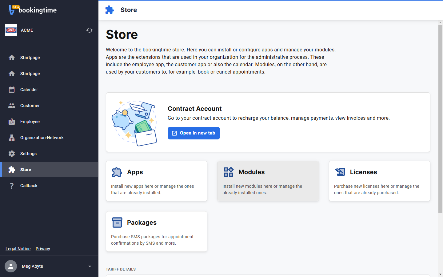 Click on Modules