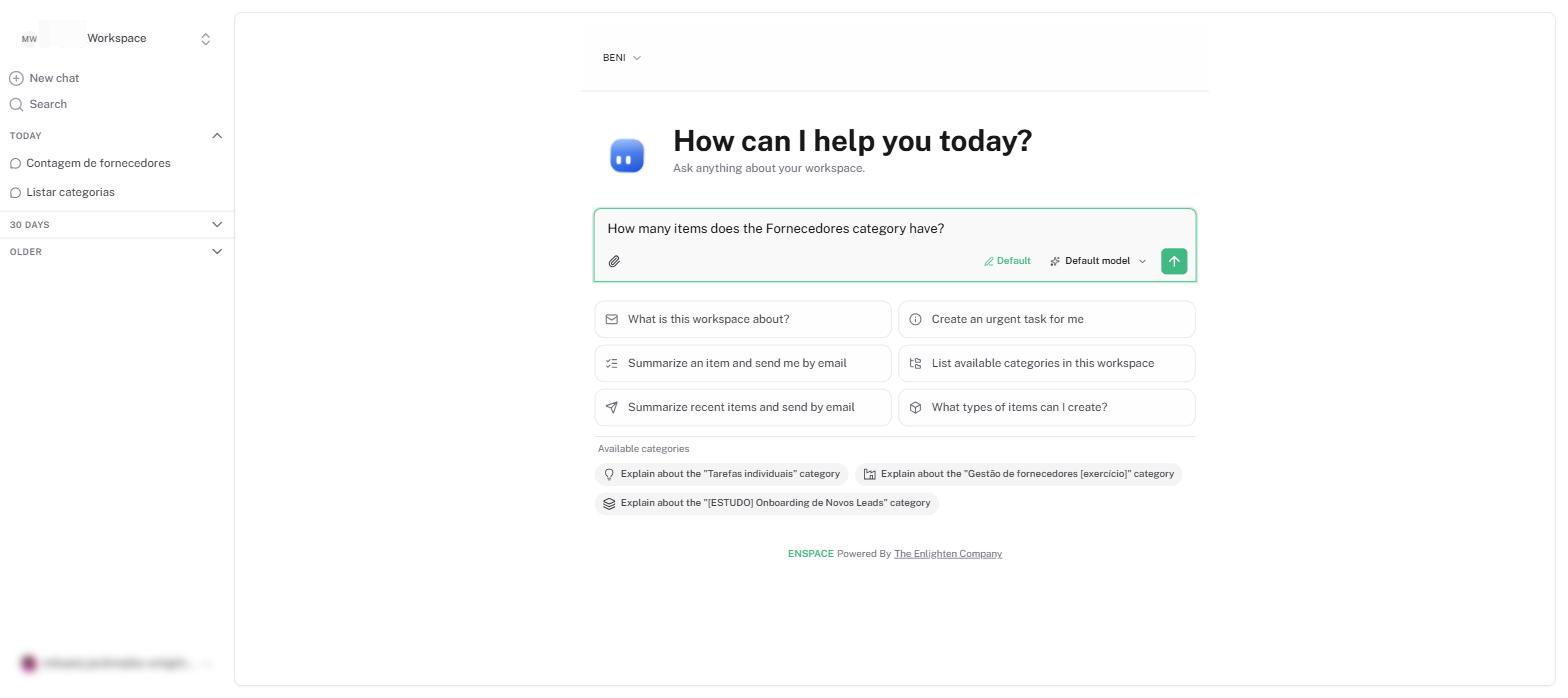 Write your request in the message field and press Enter to send.