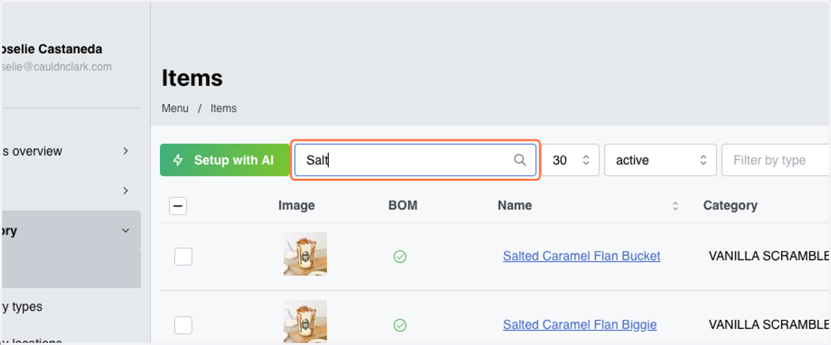 To verify the refresh the page and Search item(s) based on imported item from CSV