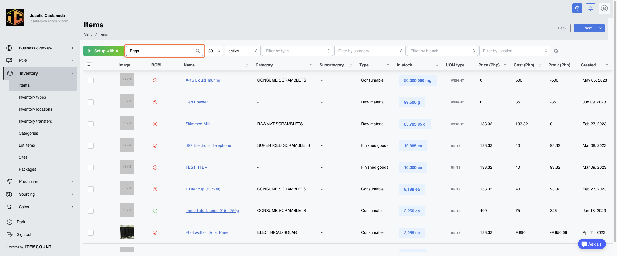 To verify the refresh the page and Search item(s)