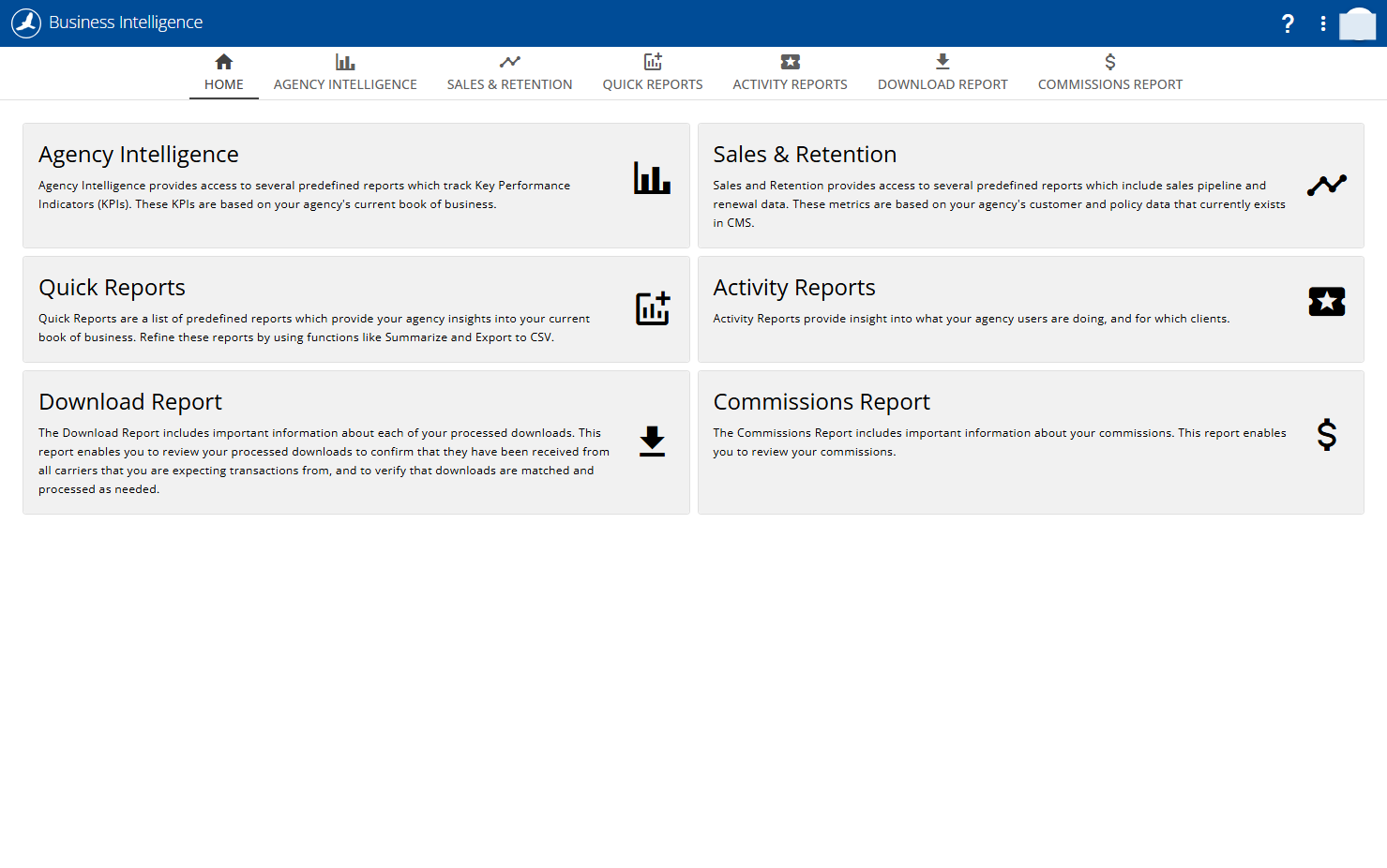 Click on Agency Intelligence