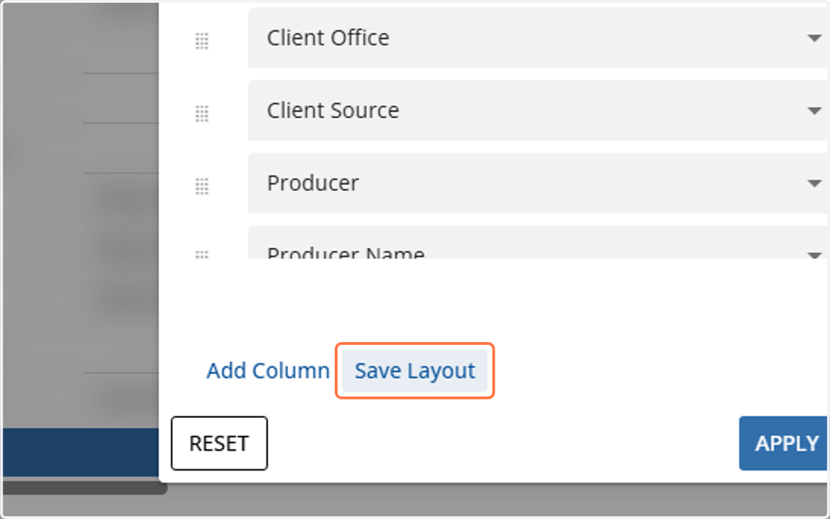Click on Save Layout