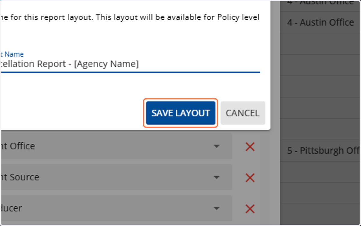 Select Save Layout