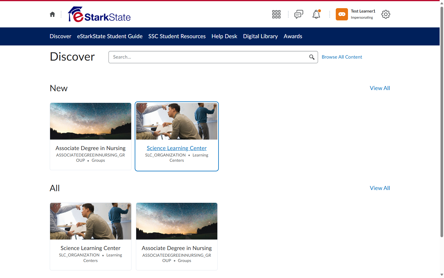 Locate the organization and click on the title