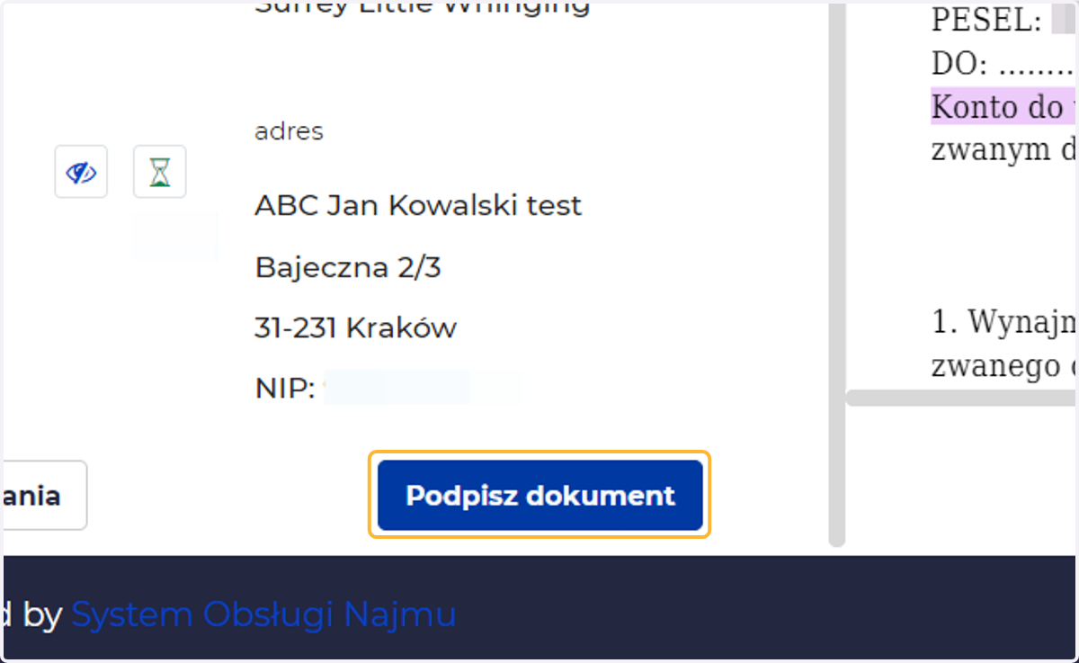 Gdy wszystko się zgadza, klika Podpisz dokument