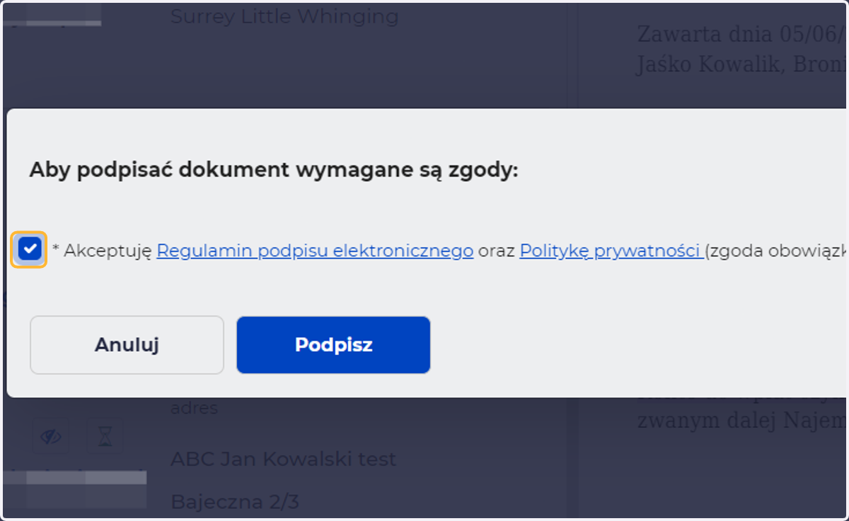 Akceptuje Regulamin podpisu elektronicznego oraz Politykę prywatności (zgoda obowiązkowa)