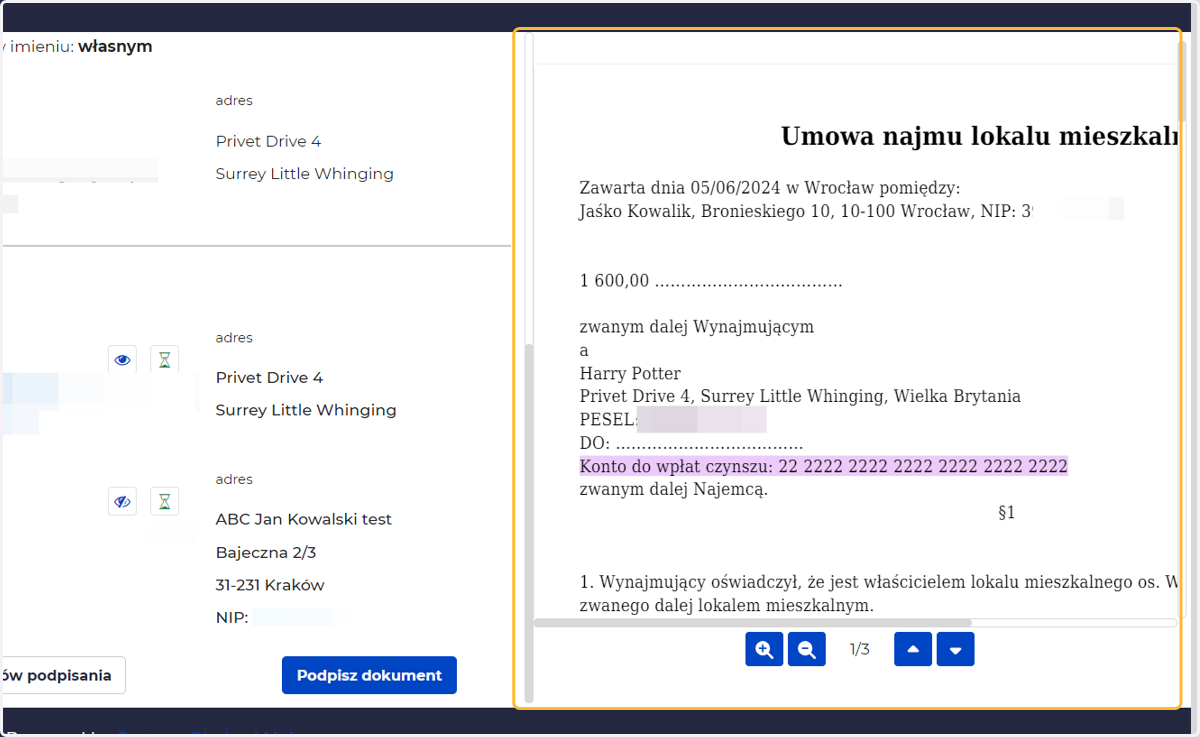 Najemca może zapoznać się z treścią mowy